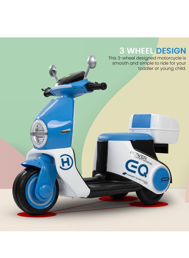 BAYBEE Daft Battery Operated Bike for Kids, Ride on Toys Kids Bike Scooty with Light & Music Baby Rechargeable Battery Bike Electric Bike for Kids to Drive 1 to 3 Years Boy Girl Blue - Image 5