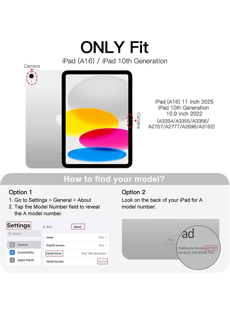 ثيودور جراب أطفال لجهاز iPad A16 الجيل الحادي عشر (2025) مقاس 11 بوصة وجهاز iPad الجيل العاشر (2022) مقاس 10.9 بوصة - جراب متين مقاوم للصدمات، غطاء حماية كامل للجهاز مع واقي شاشة مدمج، مسند متعدد الزوايا، وحامل قلم - Image 2