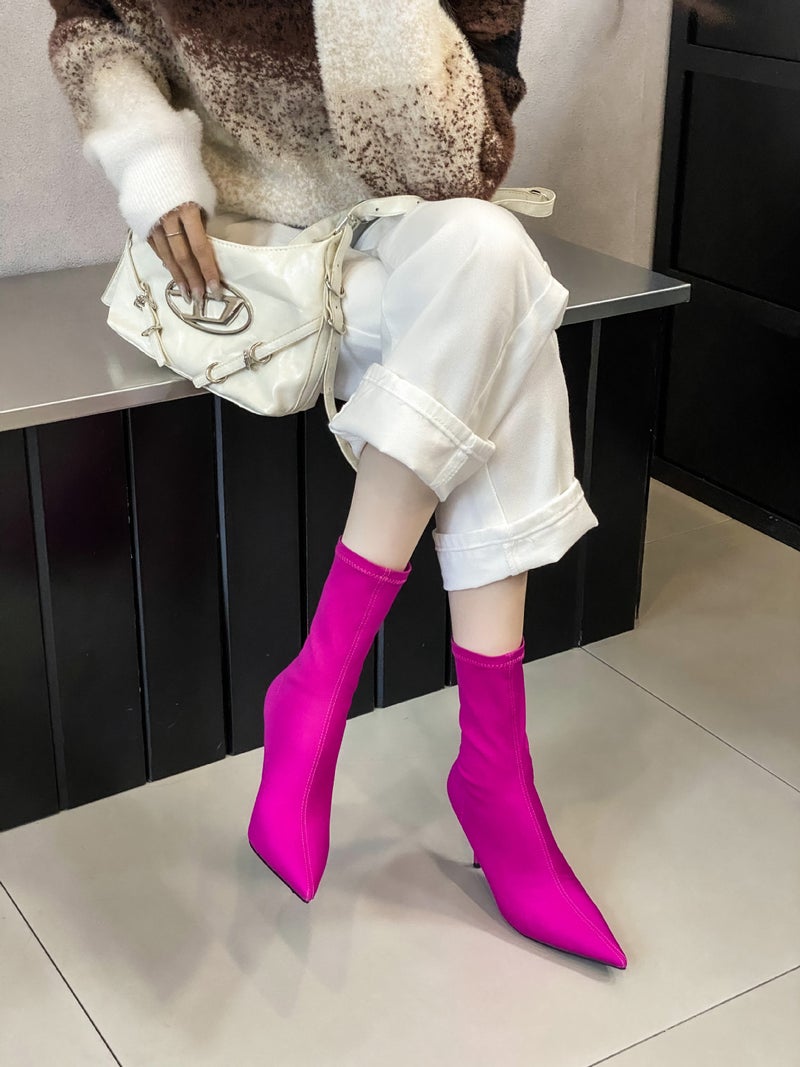 Autumn Pointed Thin Heel Fashion High Heel Boots - Image 1