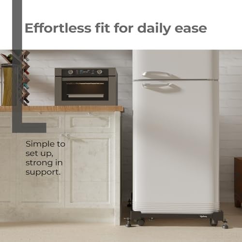 Lifelong Universal & Adjustable Metal Washing Machine Stand (5 KG to 12 KG) | Trolley with Wheels | Single/Double Door Fridge Stand, Air Cooler Stand | 180 KG Capacity, 4 Anti Vibration Pads | Black - Image 4