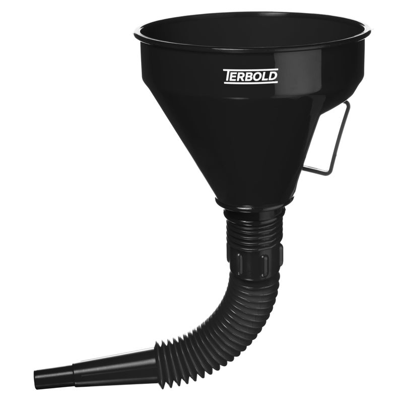 Terbold Automotive Flex Funnel with Hose Wide Mouth Flexible Oil Funnel for Automotive Use Gas Transmission Fluid Car Fuel Oil Change Black