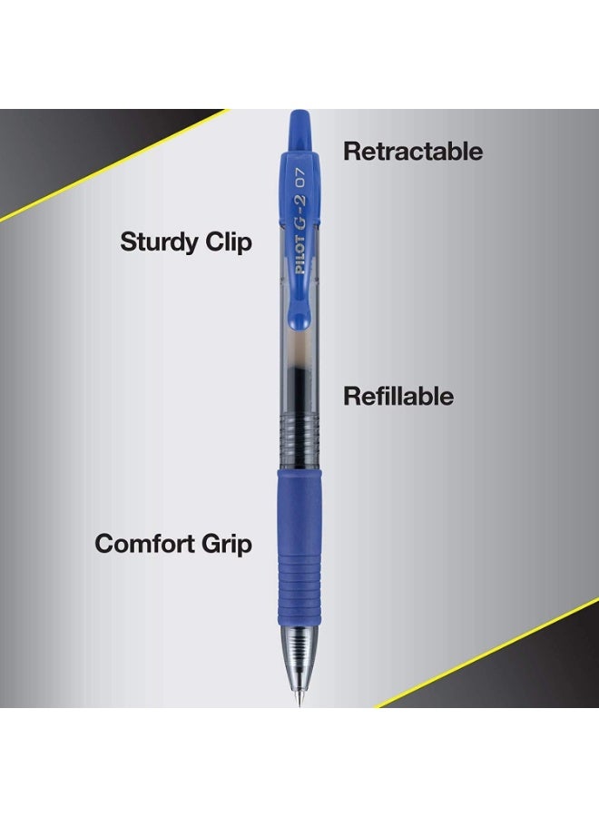 Pilot G2 Premium Gel Roller Pens, Fine Point 0.7 mm, Blue Ink Pens Fine Point, Pack of 12 - Ideal for School, Journaling, and Office Writing - Image 2