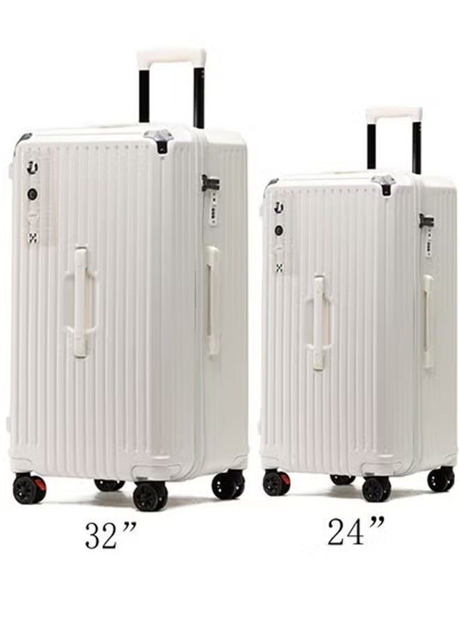 keke Set of 2 Premium Expandable Aluminum Frame ABS & PC Suitcase With USB charging port and C type and 5 wheel,24/32 Inch  - Image 1