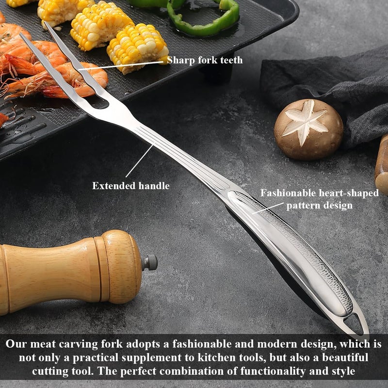 ReaNea Meat Fork, Heavy Duty Stainless Steel Carving Cooking Fork, Grill Serving Fork for Slicing & Serving Roasts, Turkey, BBQ – Comfortable Non-Slip Grip, Kitchen & Grill Essential - Image 2