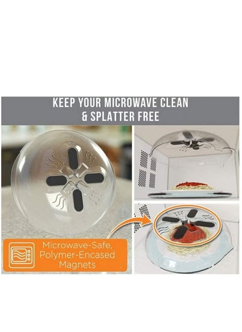 Generic - 1pc Microwave Cover with Magnet, New Microwave Cover Prevent Food Splatter, BPA Free Serving Cover with Steam Vent - Image 1