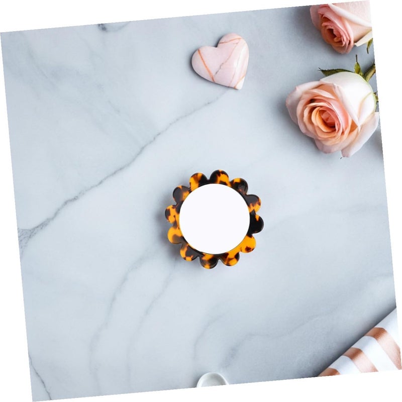 2pcs Vintage Round Compact Pocket Mirrors Mini Handheld Makeup Mirrors with Acetate Frame for Women - Image 4