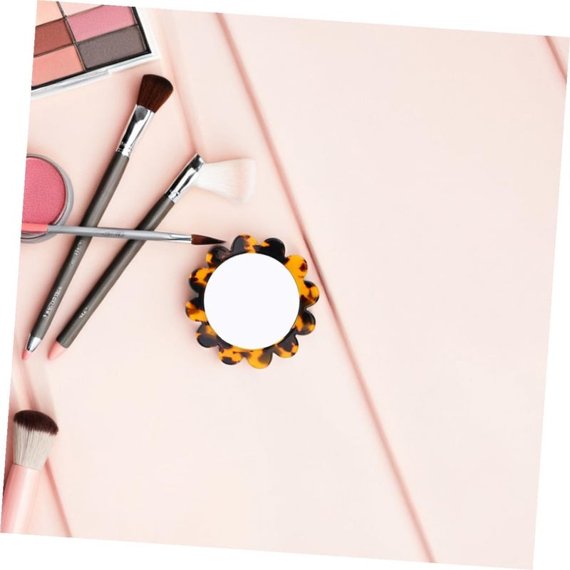2pcs Vintage Round Compact Pocket Mirrors Mini Handheld Makeup Mirrors with Acetate Frame for Women - Image 5