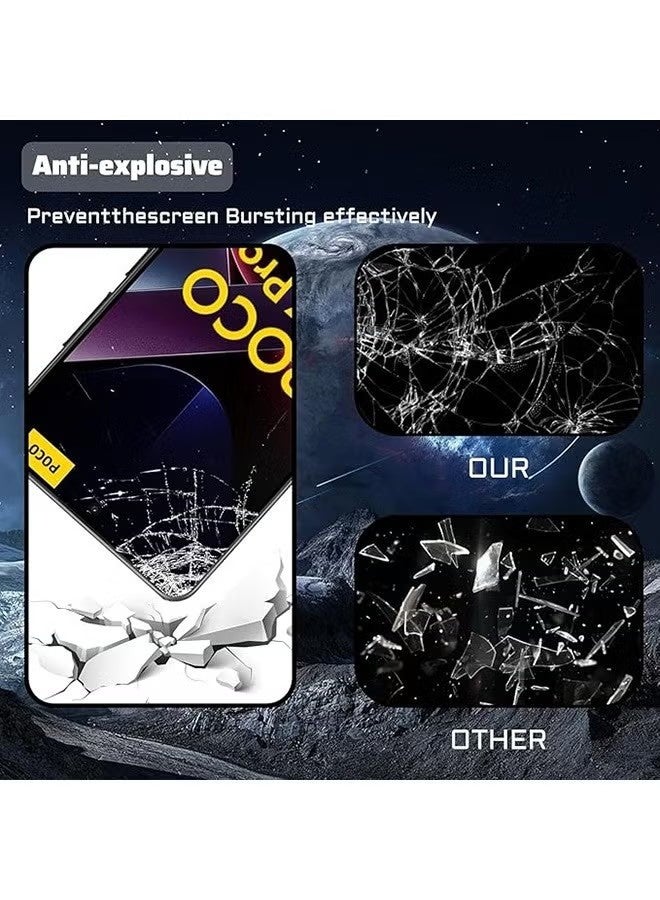 2 Pack Xiaomi Poco X7 Pro 5G Screen Protector, 9H Tempered Glass Screen Protector for Xiaomi Poco X7 Pro 5G, Full Coverage Bubble-Free Tempered Film, Anti-Scratch Film - Image 4