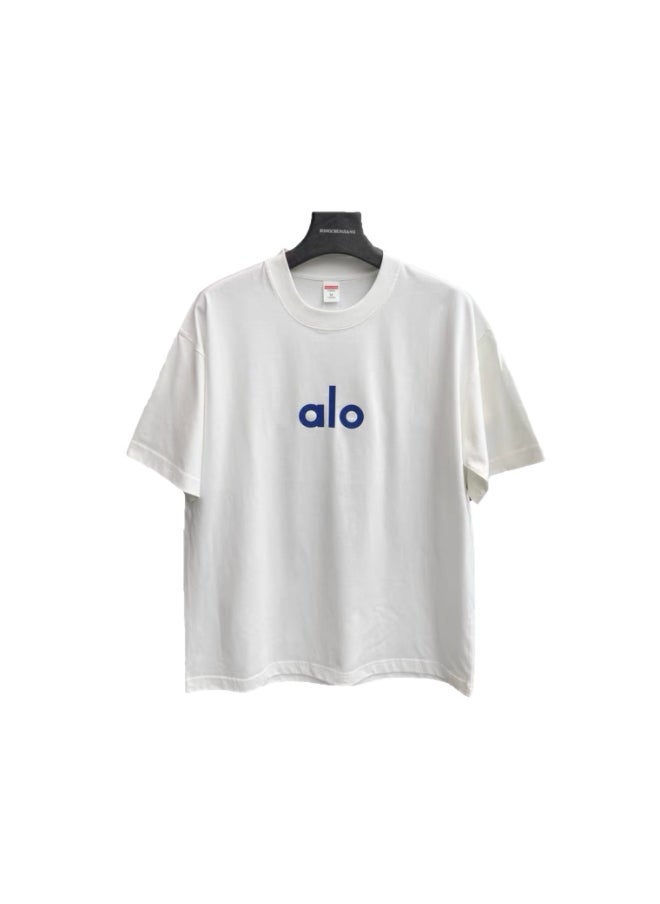 Alo Yoga round neck short sleeve T-shirt white