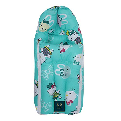 Fareto Baby Sleeping Bag with Mattress(PI: Teddy)(0-6 Months) (Pista Green) - Image 1