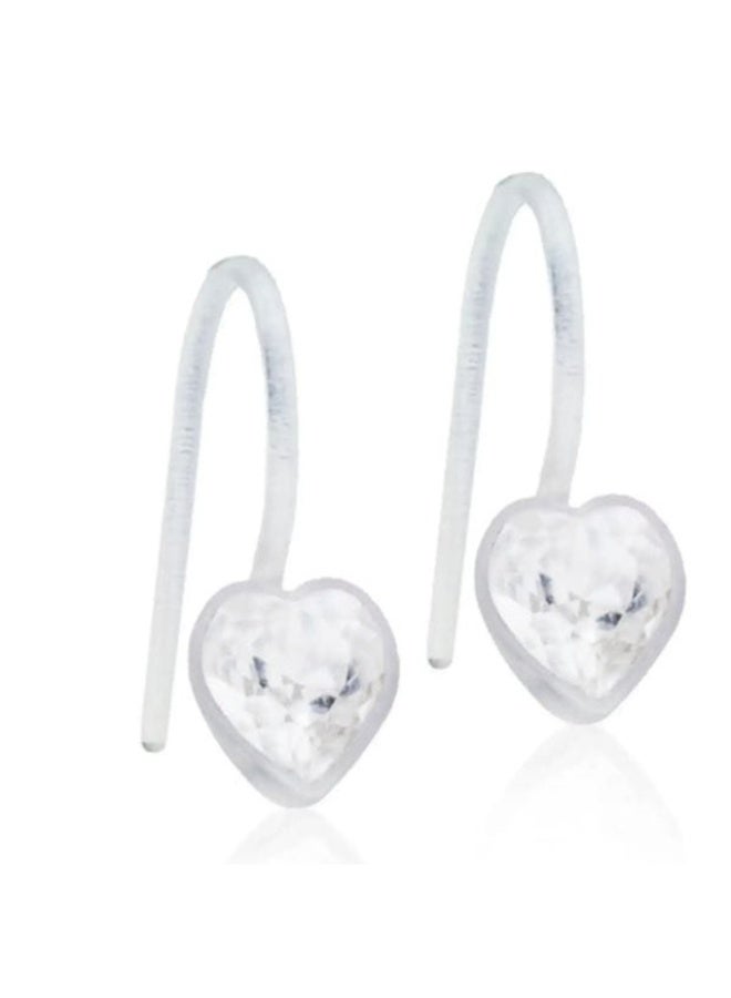Blomdahl Medical Heart Crystal plastic Hanging Earrings