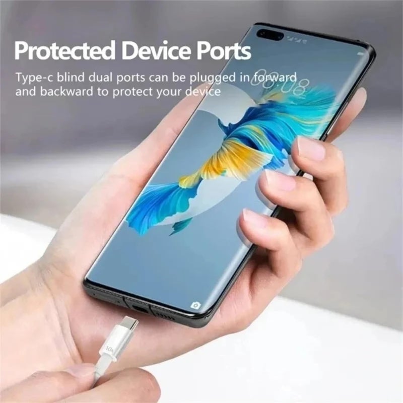 SOLDOUT 120W 10A USB TypeC Cable Fast Charging Wire Mobile Phone USB Type C Type-c Data Cord Compatible with Xiaomi Honor V40 Samsung Galaxy OnePlus (1 Metre) - Image 5