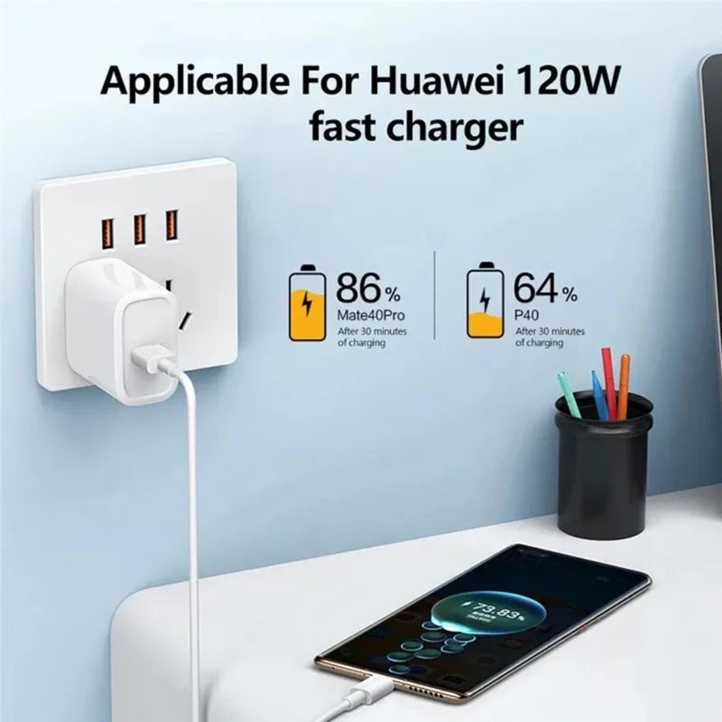 SOLDOUT 120W 10A USB TypeC Cable Fast Charging Wire Mobile Phone USB Type C Type-c Data Cord Compatible with Xiaomi Honor V40 Samsung Galaxy OnePlus (1 Metre) - Image 3
