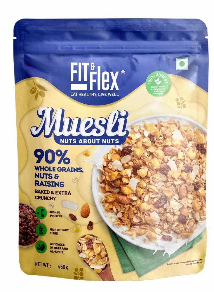Generic Fit & Flex Protein & Fiber Muesli Biscuits - 450g  - Image 1