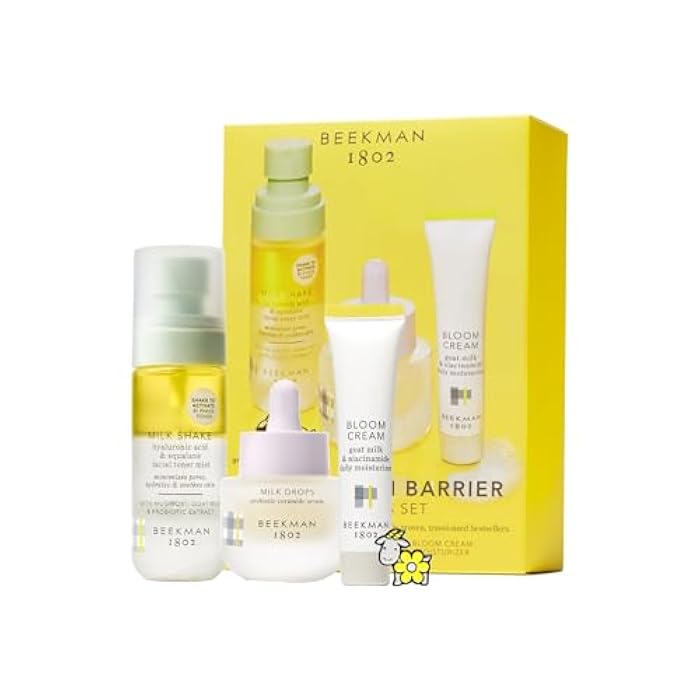 Beekman 1802 Goat Milk Minis “Kid” Skincare Set - Squalene Toner, Ceramide Serum, Barrier Repairing Moisturizer - Travel-Friendly - Fragrance Free - Cruelty Free - Image 1