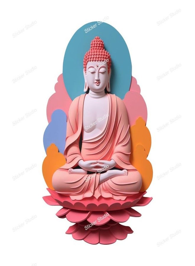 Sticker Studio Lord Buddha PVC Vinyl,Wall Sticker for Home Decor - Ideal for Living Room, Bedroom, Hall, Kids Room, Play Room (Size -45 cm x 45 cm) (Buddha (58 cm x 40 cm)) - Image 1