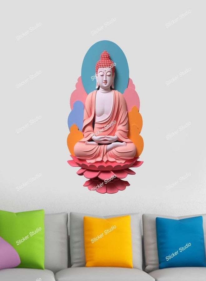 Sticker Studio Lord Buddha PVC Vinyl,Wall Sticker for Home Decor - Ideal for Living Room, Bedroom, Hall, Kids Room, Play Room (Size -45 cm x 45 cm) (Buddha (58 cm x 40 cm)) - Image 2