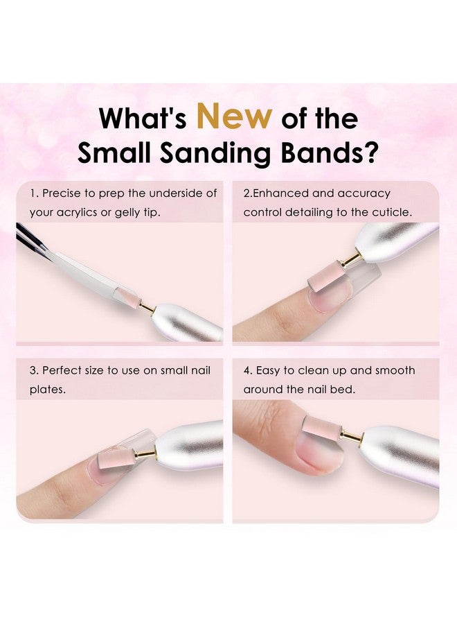 Depvko [2023 Upgrade]Depvko 120Pcs Small Sanding Bands For Nail Drills With 2Pcs 3.1Mm Mandrel Nail Drill Bits 240 Xfine Grit Nail File Sanding Bands For Acrylic Nails Tech Gel Manicures And Pedicure Pink - Image 3