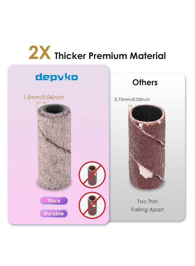 Depvko [2023 Upgrade]Depvko 120Pcs Small Sanding Bands For Nail Drills With 2Pcs 3.1Mm Mandrel Nail Drill Bits 240 Xfine Grit Nail File Sanding Bands For Acrylic Nails Tech Gel Manicures And Pedicure Pink - Image 4