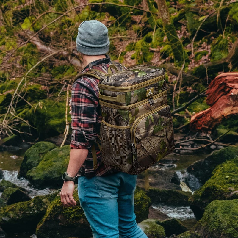 Laripwit Picnic Backpack Cooler - 54 Cans Large Soft Camo Lunch Backpack Bag Insulated Leakproof with Double Deck Compartment - Image 3