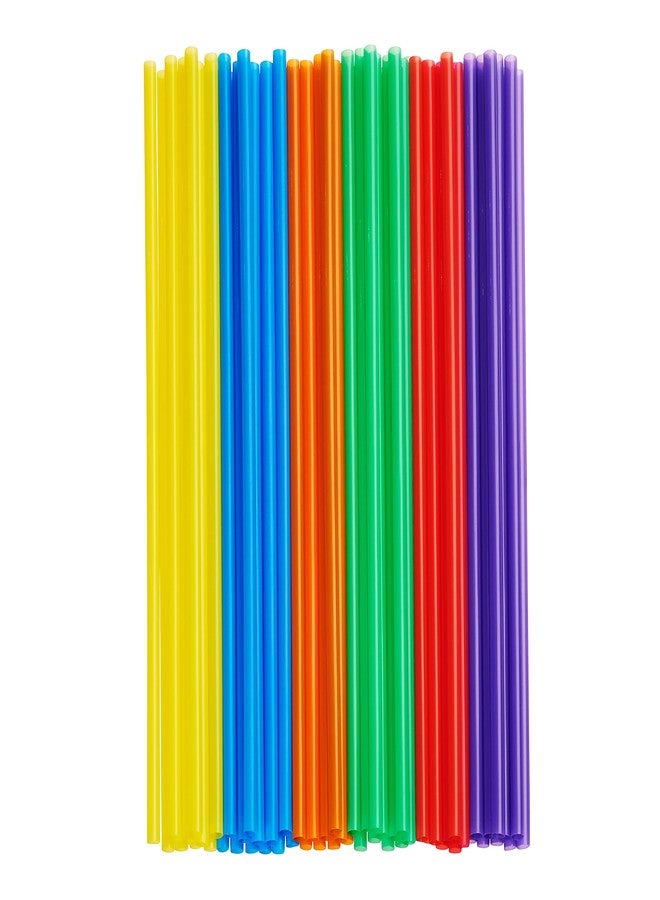 Comfy Package 10.02-Inch Long Plastic Straws [200 Count] Disposable Drinking Straws for Cold Beverages, Parties & Events - Assorted Colors - Image 1