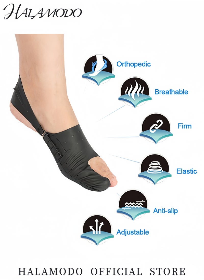 High-Quality Faux Leather Toe Corrector Adjustable Foot Alignment Brace Breathable and Invisible Foot Support Comfortable Orthotic for Hallux Valgus Non-Slip and Durable