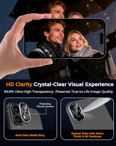 SIBEITU 3 Pack Screen Protector for iPhone 17 with 3 Pack Camera Lens Tempered Glass Protector + Installation Frame, 6.3 Inch HD Clear Glass Film 9H Hardness Scratch Resistent, Case Friendly - Image 4