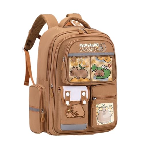 Preptep Cute Capybara Backpack with Pins Ita Bag Kawaii Cartoon Large Capacity Stylish Mochila De Capybara - Image 1