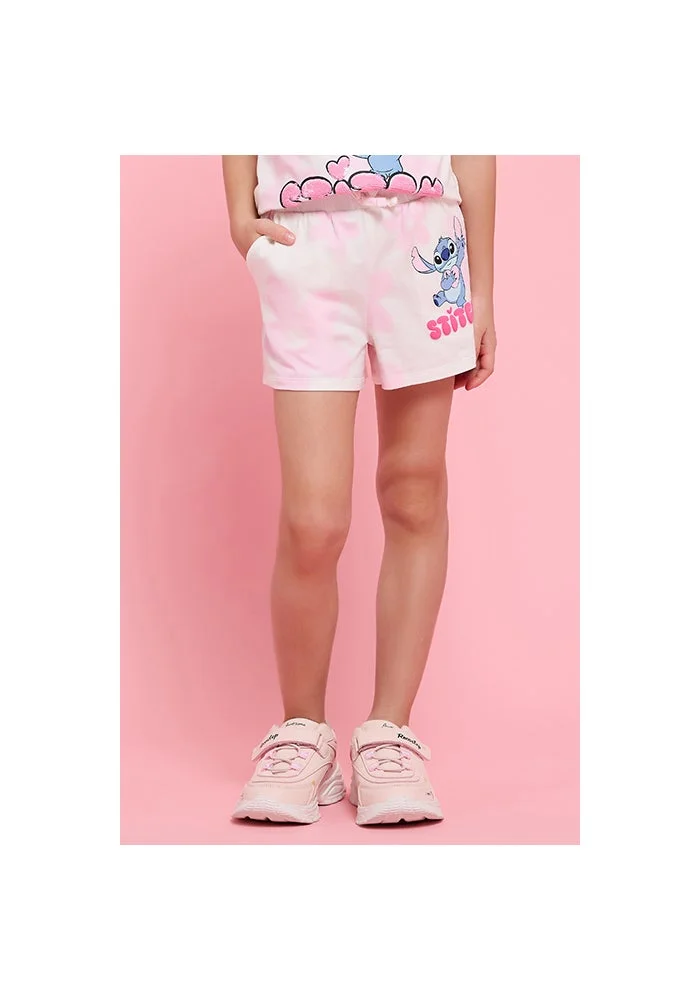 أر أند بي Stitch Print Shorts with Drawstring Waist