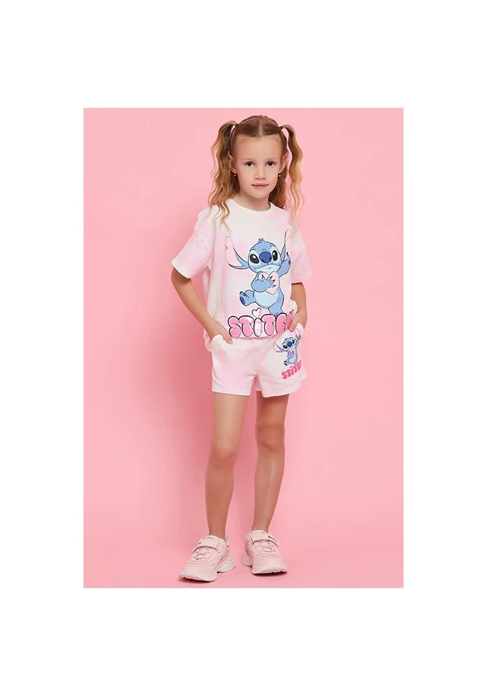 أر أند بي Stitch Print Shorts with Drawstring Waist
