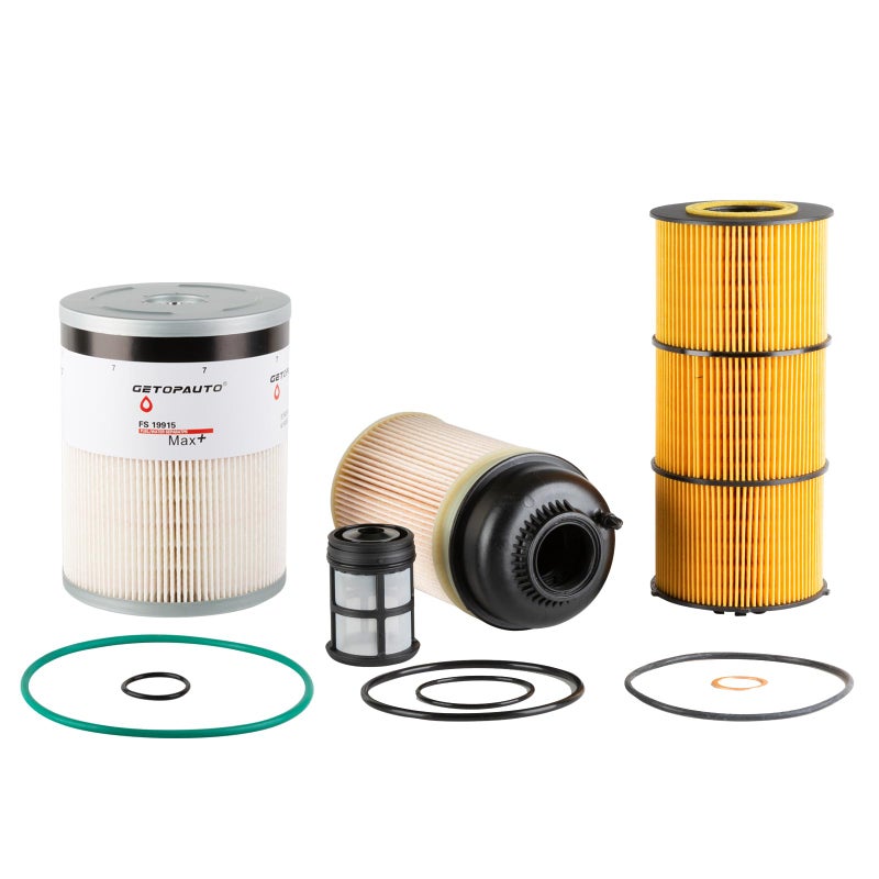 GETOPAUTO Filter Service Kit Compatible With Detroit DD13 DD15 DD16 Oil FWS 2 Fuel Filter Kit Replaces FS19915 PF9908 P551005