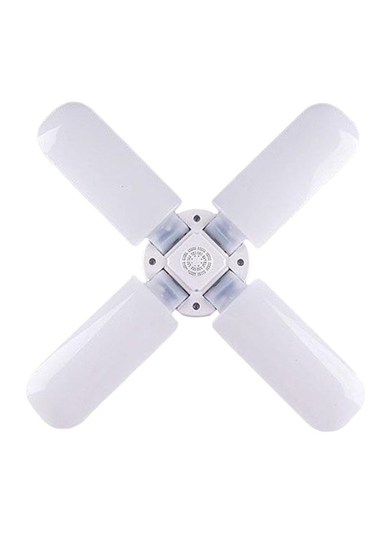 E27 LED طوي متعددة أوراق مروحة لمبة سقف مصباح غرفة ضوء، ابيض، ألومنيوم - Image 1