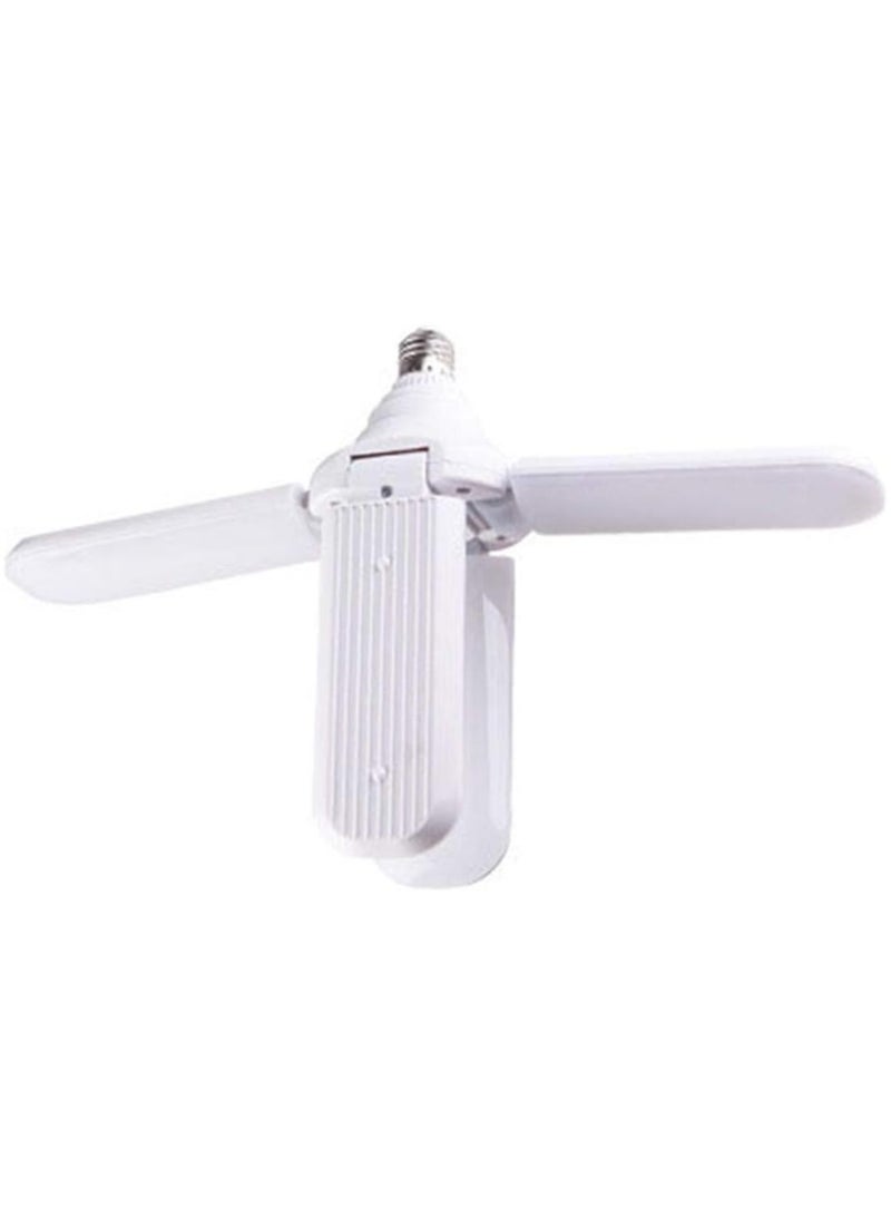 E27 LED طوي متعددة أوراق مروحة لمبة سقف مصباح غرفة ضوء، ابيض، ألومنيوم - Image 2