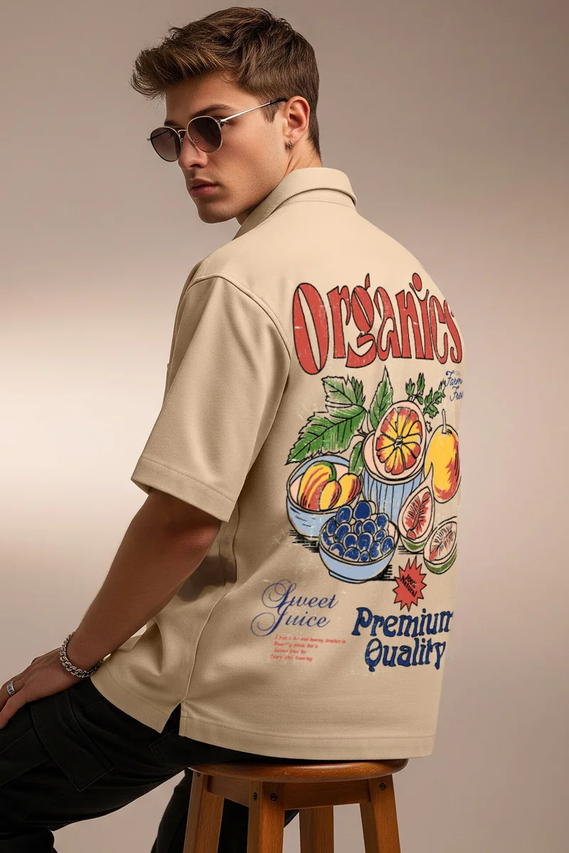 فيردو Veirdo Oversized Shirt for Men – Trendy Printed Casual Wear