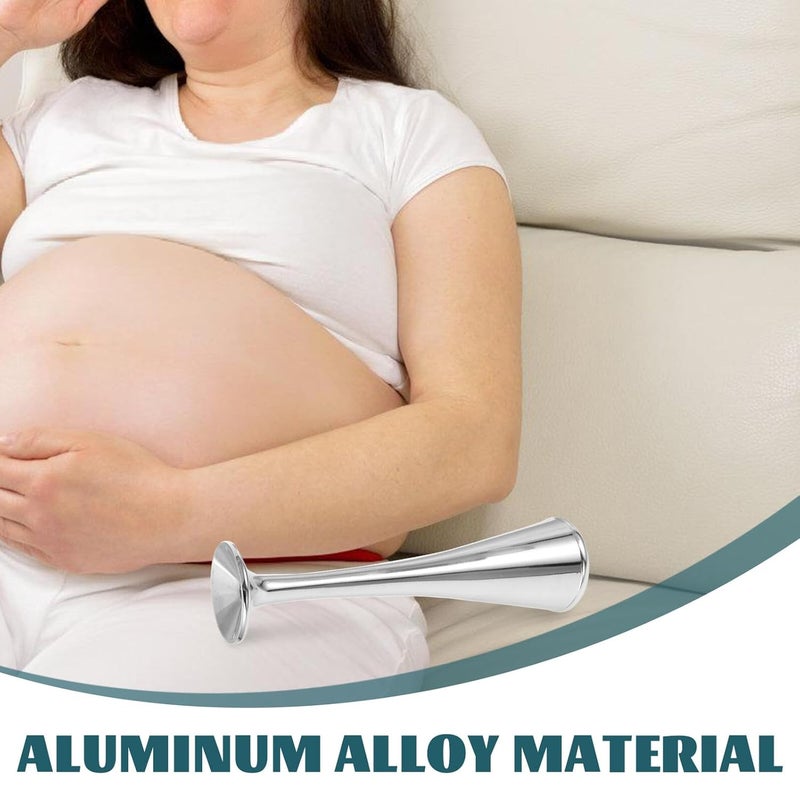 LABRIMP Fetal Heartbeat Stethoscope Silver Aluminum Alloy Pregnancy Sound Listening Horn Midwife Fetal Heart Sound Detector for Expecting Mothers - Image 3