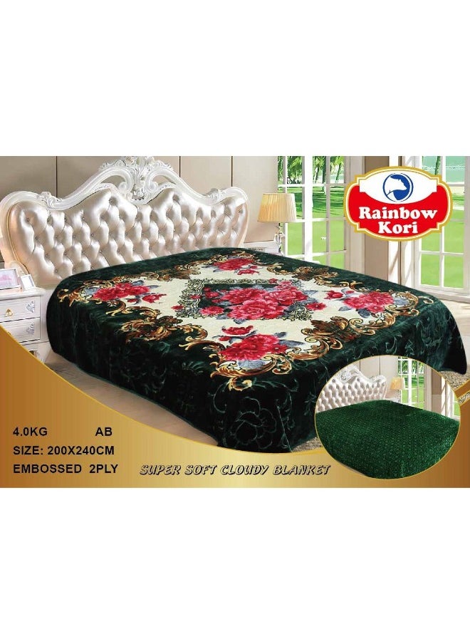 Rainbow Luxury Double-Sided Winter Blanket - Soft, Silky, and Luxuriously Textured Double-Layer Bed Blanket - 4 kg - 200 x 240 cm - Heavy Blanket, Textured Blanket, Thick Double-Layer Winter Blanket - Ideal for Sleeping and Winter Furnishings  - Image 1
