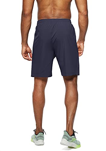 Pudolla Men's Workout Running Shorts Lightweight Gym Athletic Shorts for Men with Zipper Pockets (Navy Blue X-Large) - Image 3