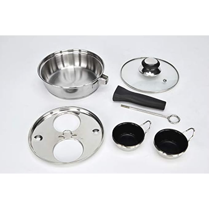 RUNZI 2 Cups Egg Poacher Pan  Stainless Steel Poached Egg Cooker  Perfect Poached Egg Maker  Induction Cooktop Egg Poachers Cookware Set With 2 Nonstick Large Silicone Egg Poacher Cups - Image 5