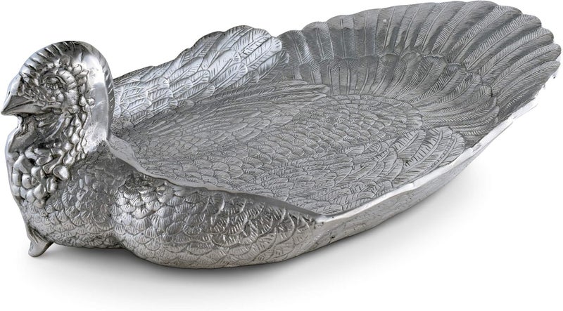 Arthur Court Arthur Court Designs Aluminum Metal Thanksgiving Turkey Large Heavy Serving TrayPlatter  Full Turkey Tray  Holiday Platter 24 inch x 18 inch x 75 inch - Image 1