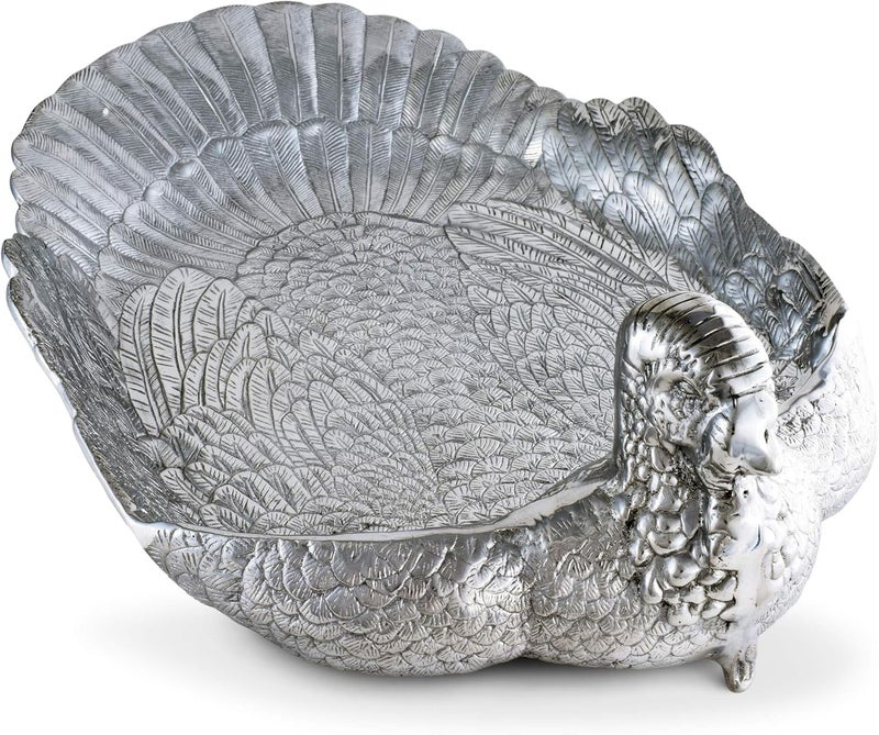 Arthur Court Arthur Court Designs Aluminum Metal Thanksgiving Turkey Large Heavy Serving TrayPlatter  Full Turkey Tray  Holiday Platter 24 inch x 18 inch x 75 inch - Image 5