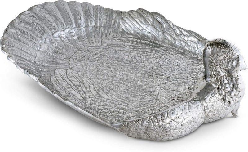 Arthur Court Arthur Court Designs Aluminum Metal Thanksgiving Turkey Large Heavy Serving TrayPlatter  Full Turkey Tray  Holiday Platter 24 inch x 18 inch x 75 inch - Image 3