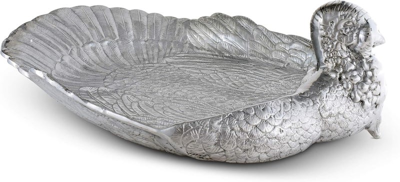 Arthur Court Arthur Court Designs Aluminum Metal Thanksgiving Turkey Large Heavy Serving TrayPlatter  Full Turkey Tray  Holiday Platter 24 inch x 18 inch x 75 inch - Image 2