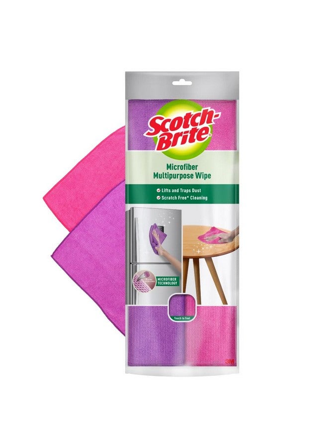 Scotch Brite Scotch-Brite Microfiber Multipurpose Wipe (Pack Of 2) (Scratch Free Cleaning With Trapping Of Dust) (Used For Dusting, Appliances, Furniture, Window, Fittings Etc) - Image 1