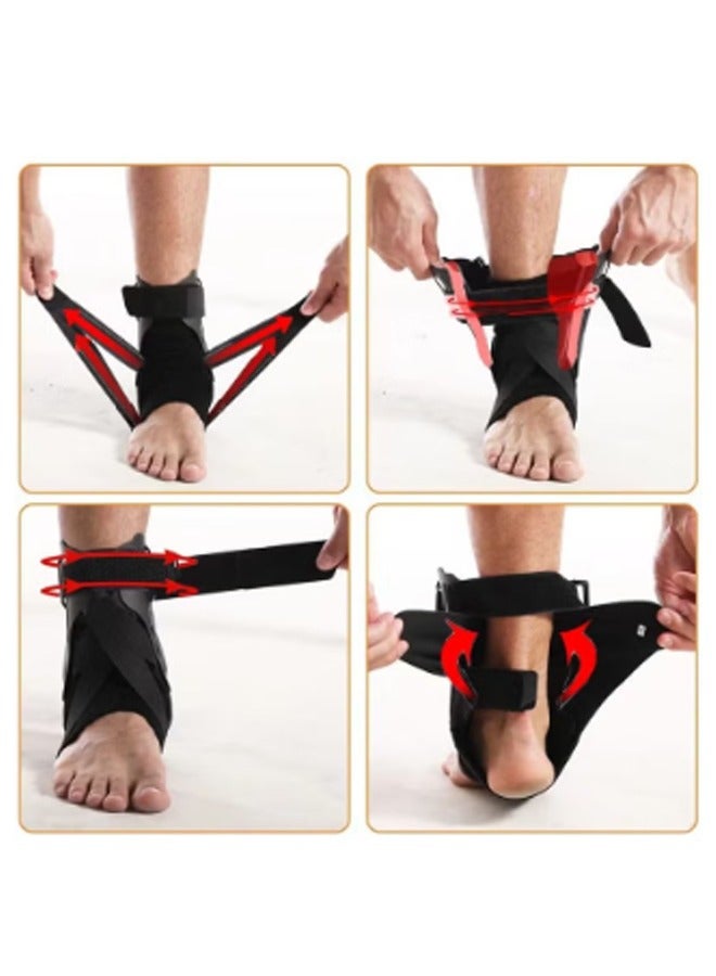 Bukela Ankle Brace with Side Stabilizers, Adjustable Ankle Support Sprained Ankle Brace for Ankle Sprained, Achilles Tendon, Plantar Fasciitis, Injury Recovery, Ankle Support for Running, Basketball, Football , L - Image 4