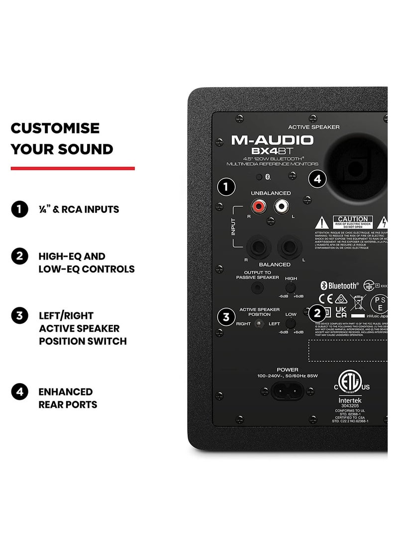 M-Audio M-Audio BX4 BT 4.5 inch Bluetooth Multimedia Monitors - Pair  - Image 4