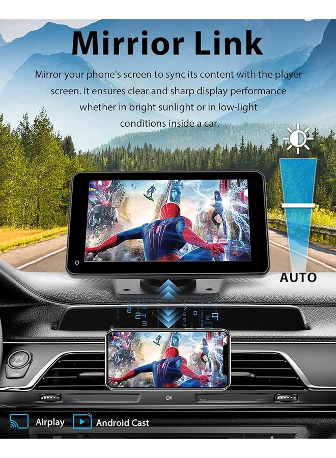 Generic 【Prime Fast Delivery】 2025 Wireless Car Screen With Carplay & Android Auto | 7 Inch Portable Ips Touchscreen | Voice Control & Gps Navigation | Bt/Aux/Mirror Link | Universal Car Display L1​  - Image 3