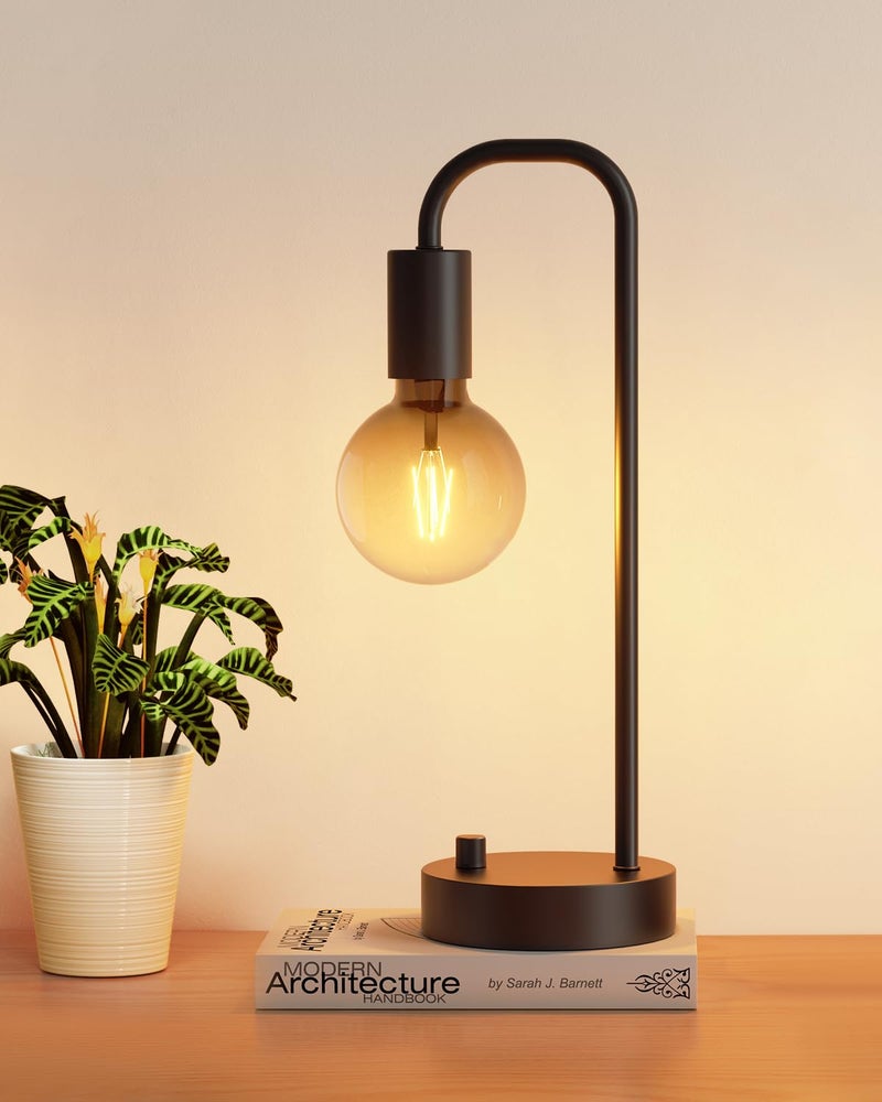 ONEWISH Industrial Table Lamp for Bedroom, Fully Dimmable Modern Bedside Lamps with 2700K Warm Light Bulb for Kids Reading, Minimalist Nightstand Lamps for Living Room, Office (Bulb Included) - Image 1