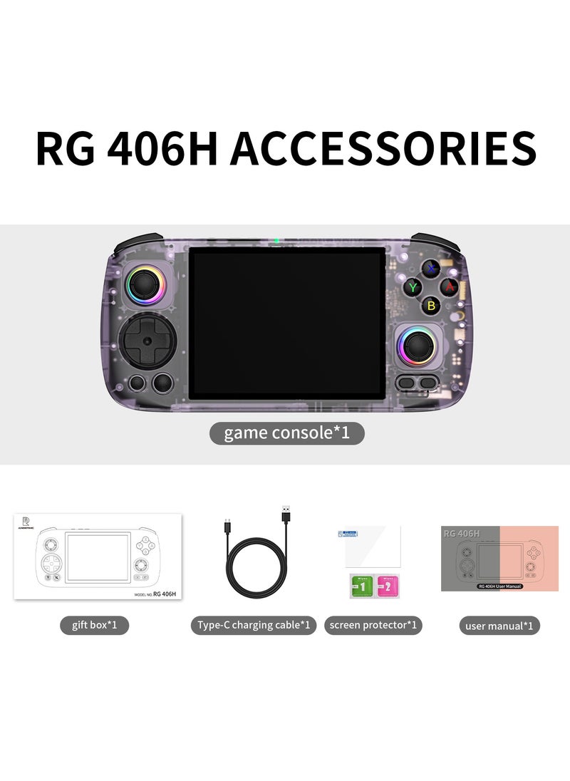 ANBERNIC  - ANBERNIC RG406H Handheld Game Console Unisoc T820 Android 13 5000 mAh 4-inch IPS screen Large-angle 3D Hall Joystick Hall Rigger 5G WIFI Bluetooth Retro Video Players - Image 1
