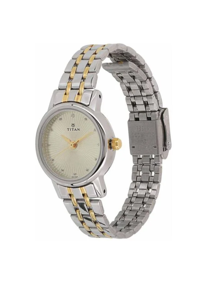 TITAN Women's Analog Display Watch With Two Toned Stainless Steel Strap - 2593BM01