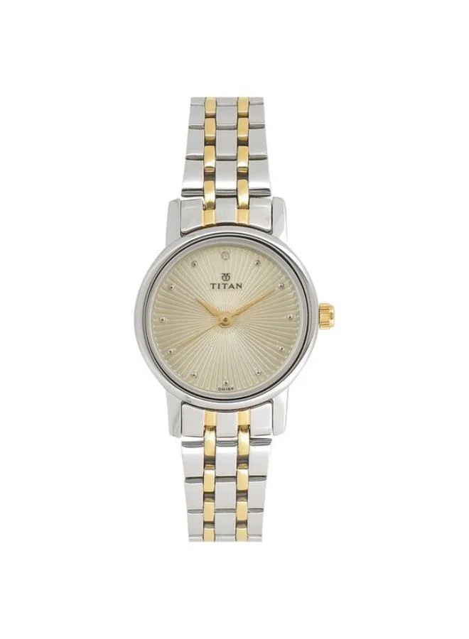 TITAN Women's Analog Display Watch With Two Toned Stainless Steel Strap - 2593BM01